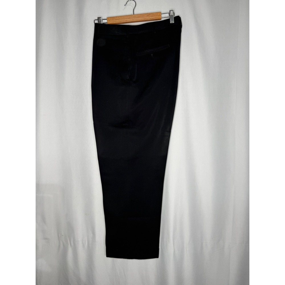 Mens Navy Blue Pleated Front Cuffed Dress Pants Trousers 33x26